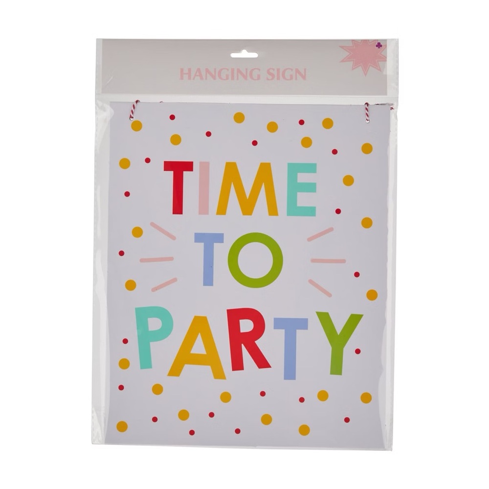 'Time to Party' Hanging Sign 8x10